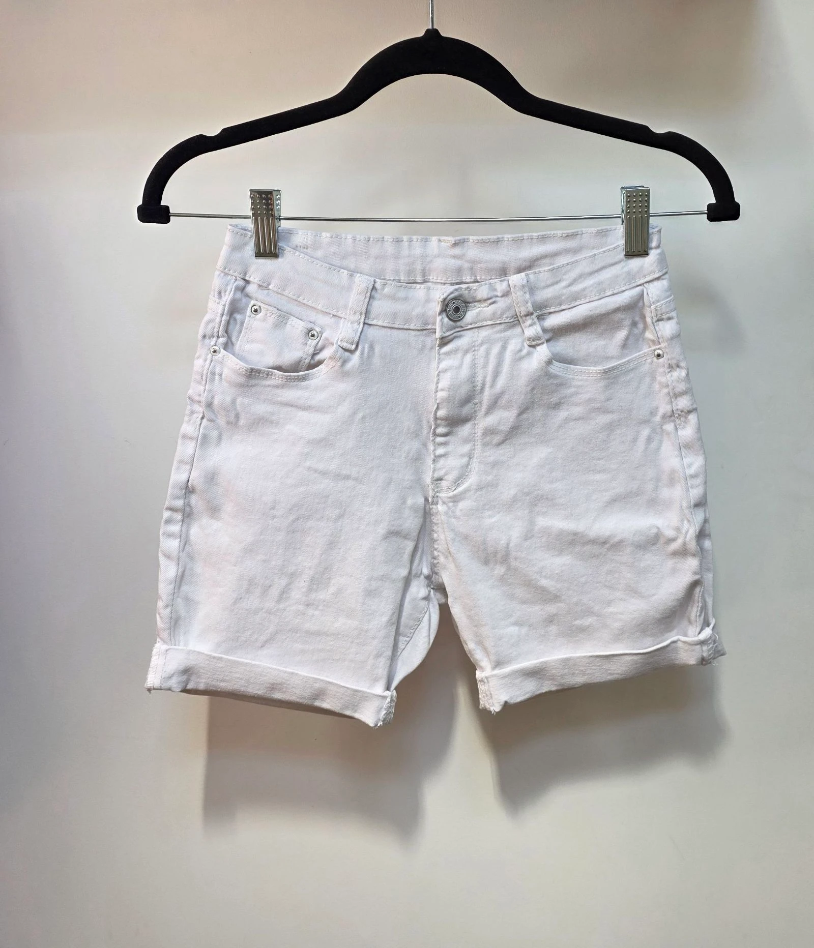 Short en jean blanc Fashion Jeans Taille S 36 revers